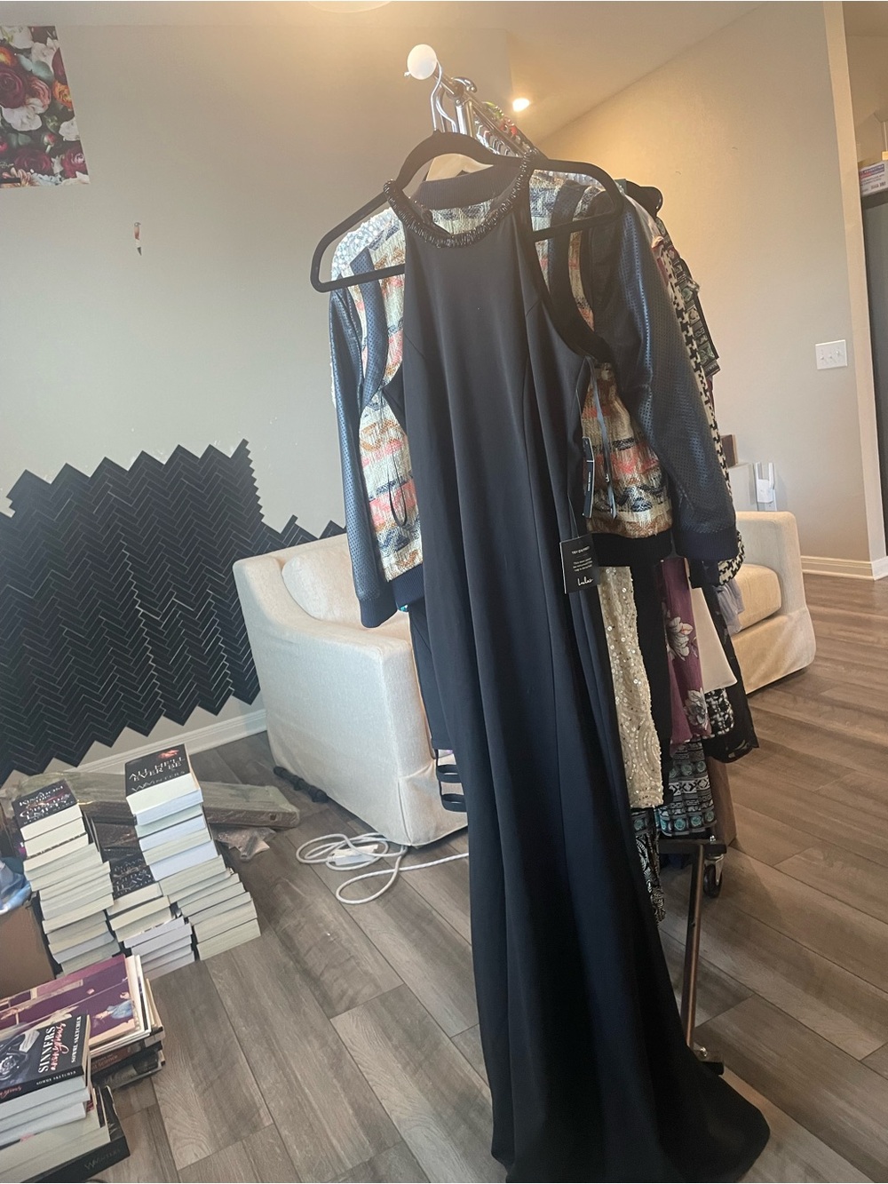 Lulu's Black Maxi Halter Evening Dress